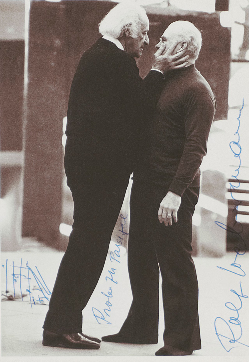 Lot 2168, Auction  125, Liebermann, Rolf, Signierte Porträtfoto-Postkarte mit Musikzitat. Ca. 1964