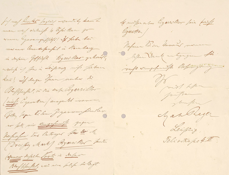 Lot 2177, Auction  125, Reger, Max, Brief aus Leipzig. 1907