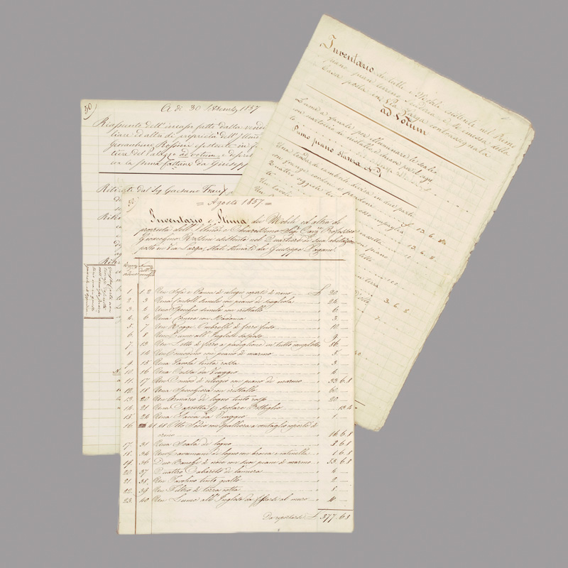 Lot 2180, Auction  125, Rossini, Gioachino, Signierte Inventarliste seines Hauses