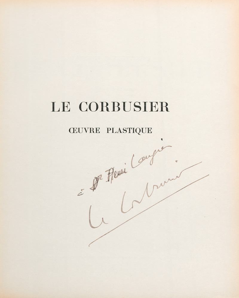 Lot 3439, Auction  125, Le Corbusier, Oeuvre plastique. Paris, Albert Motancé, 1938. - Widmungsexemplar