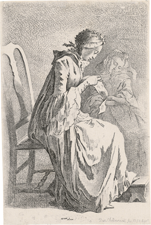 Los 5278 - Chodowiecki, Daniel Nikolaus - Die beiden sitzenden Damen (Demoiselle Quantin und die Gattin des Künstlers) - 0 - thumb