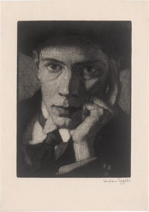 Lot 5420, Auction  126, Eggeler, Stefan, Selbstbildnis mit schwarzem Hut