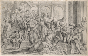 Lot 5512, Auction  126, Brizio, Francesco, Der hl. Rochus verteilt seine Habe an die Armen