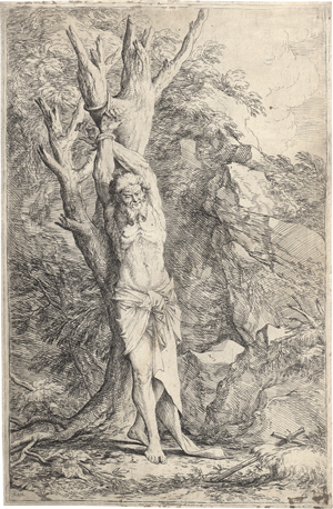Lot 5685, Auction  126, Rosa, Salvator, Albert, der Gefährte des hl. Wilhelm, an einen Baum gebunden