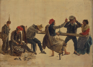 Los 6090 - Vervloet, Frans - 1821. Fröhliche Runde mit neapolitanischen Fischern beim Wein trinken - 0 - thumb