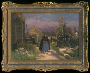 Los 6123 - Skarbina, Franz - "Ave Maria": Frau mit Rosenkranz auf dem Friedhof in Schenna, Südtirol - 1 - thumb