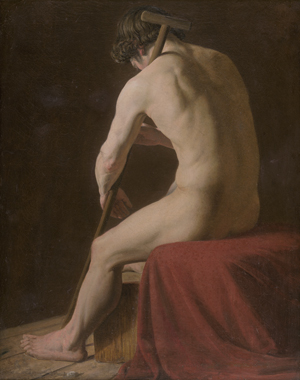 Lot 6169, Auction  126, Dänisch, um 1830. Sitzender männlicher Akt in Rückenansicht