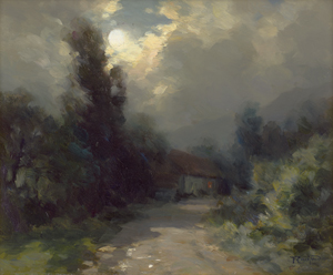 Lot 6218, Auction  126, Cachoud, François Charles, Häuschen in den Savoyen bei Vollmond