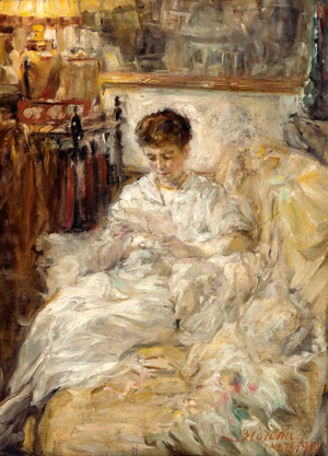 Lot 6219, Auction  126, Osteuropäisch, 1917. Interieur mit lesender Dame