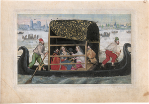 Lot 6503, Auction  126, Deutsch, 1593. Elegante Gesellschaft in einer venezianischen Gondel