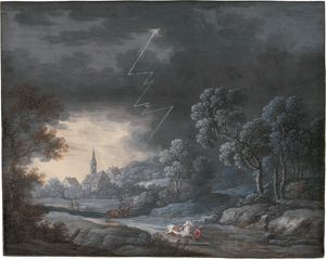 Lot 6585, Auction  126, Blarenberghe, Louis-Nicolas van, Gewitterlandschaft mit Reitern