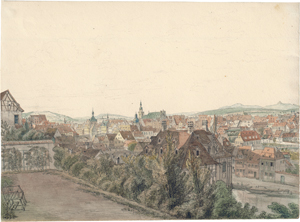 Lot 6683, Auction  126, Deutsch, 19. Jh. Blick über Bamberg vom Kleebaumskeller
