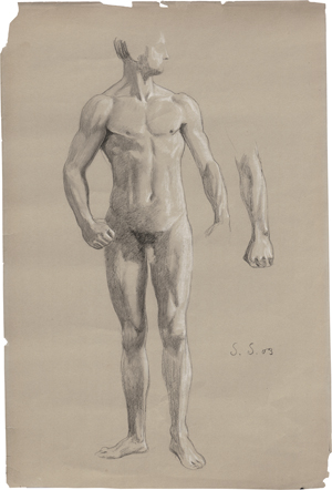 Lot 6730, Auction  126, Schneider, Sascha, Stehender männlicher Akt