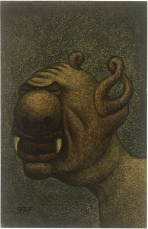 Lot 7014, Auction  126, Löwy, Leopold, Kopf mit Raubtierzähnen