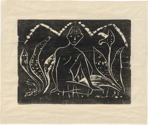 Lot 8202, Auction  126, Mueller, Otto, Knabe zwischen Blattpflanzen/Mädchen zwischen Blattpflanzen
