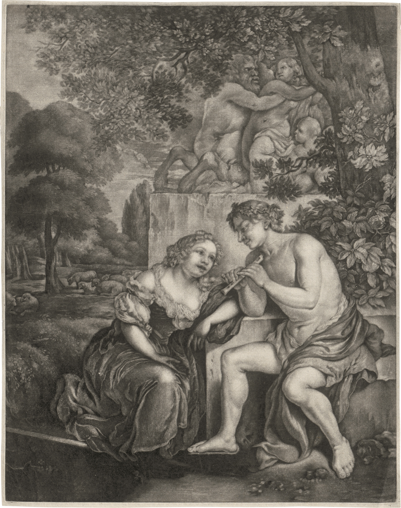 Lot 5300, Auction  126, Groot II, Johannes de, Pastorale Landschaft mit Flöte spielendem Hirten mit junger Dame