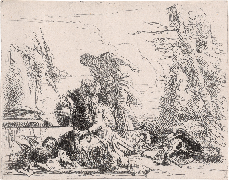 Lot 5331, Auction  126, Tiepolo, Giovanni Battista, Donna con le braccia incatenate e quattro figure 