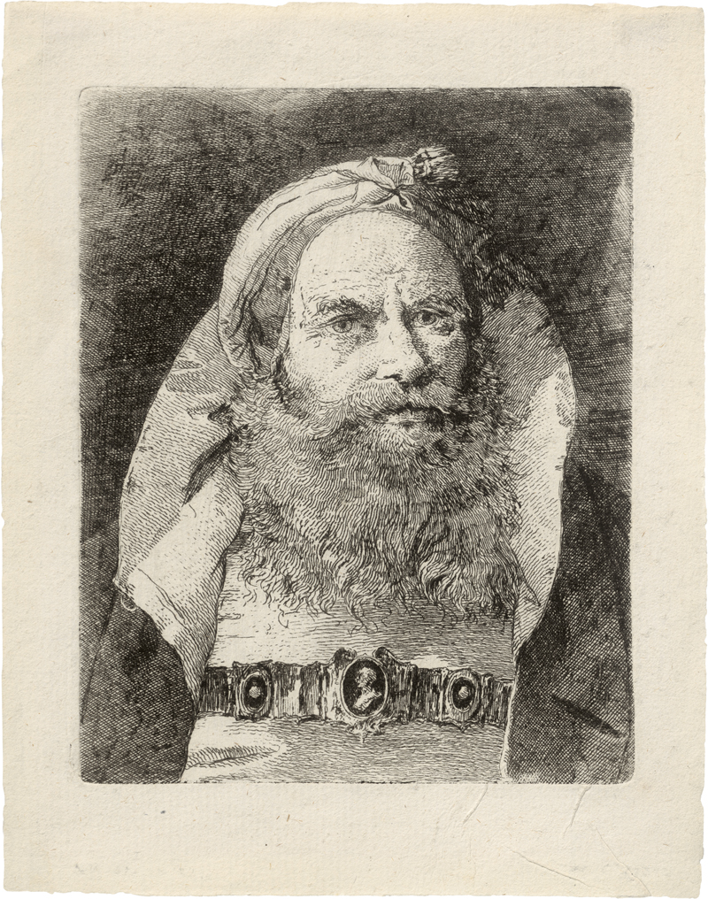 Lot 5334, Auction  126, Tiepolo, Giovanni Domenico, Kopf eines bärtigen Alten nach rechts gewendet