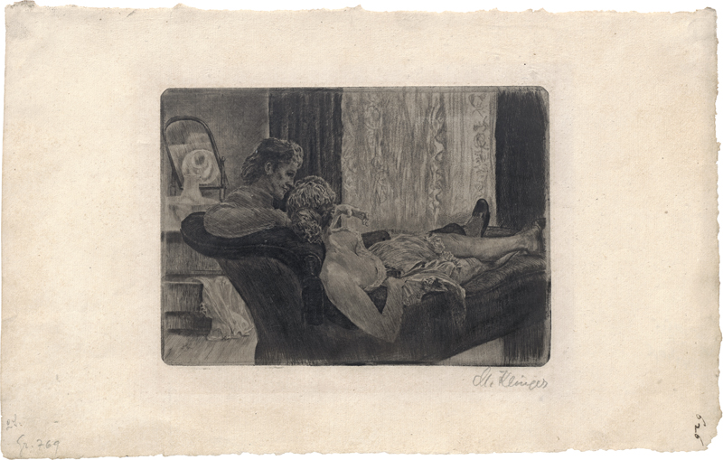Lot 5449, Auction  126, Klinger, Max, Atelierszene ("Nach der Arbeit", "Siesta")