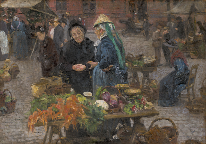 Lot 6153, Auction  126, Linde, Hermann, Markttag in Lübeck