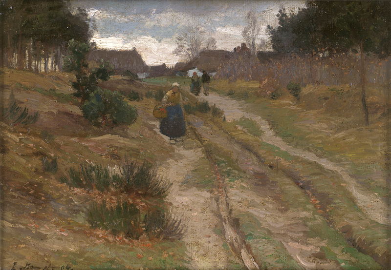 Lot 6156, Auction  126, Kampf, Eugen, Flandrische Dorfstraße im Herbst