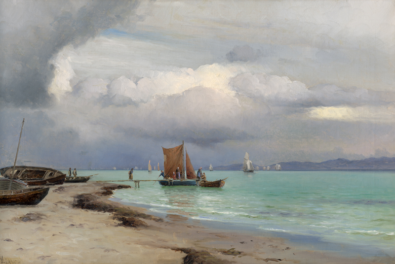 Lot 6163, Auction  126, Lübbers, Holger, Segelschiffe im Øresund bei aufziehendem Gewitter