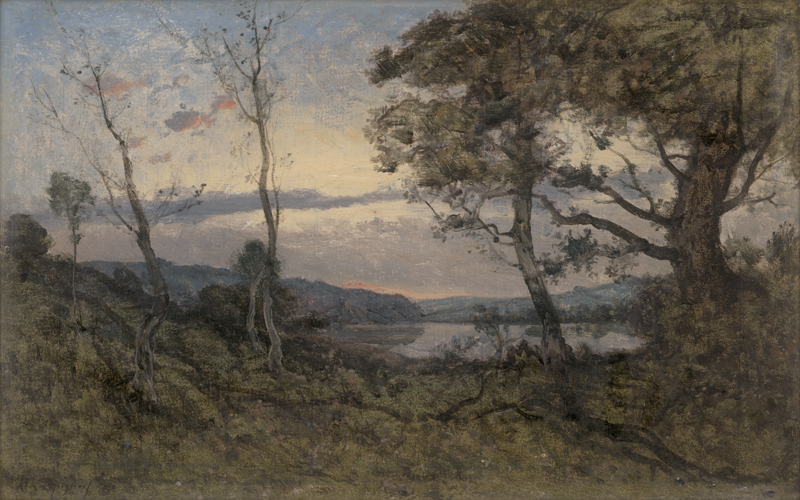 Lot 6167, Auction  126, Harpignies, Henri Joseph, Abendstimmung über einer Flusslandschaft