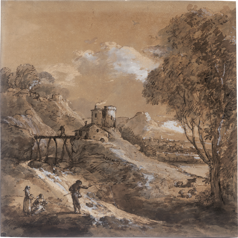Lot 6580, Auction 126, Zuccarelli, Francesco, Südliche Landschaft mit kleinem Kastell und Angler an einem Gebirgsbach