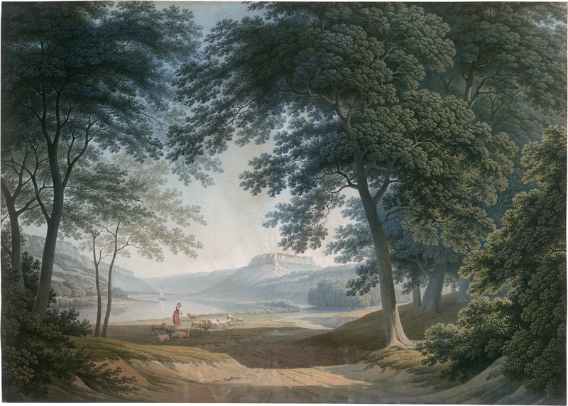 Lot 6631, Auction 126, Hammer, Christian Gottlob, Das Elbtal mit Blick auf die Königsnase in der Sächsischen Schweiz