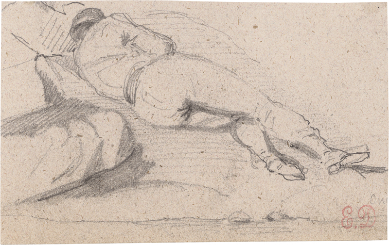 Lot 6708, Auction  126, Delacroix, Eugène, Schlafender Mann am Ufer