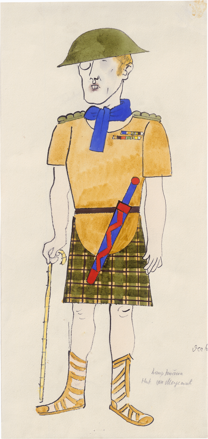 Lot 7092, Auction 126, Grosz, George, Hauptmann (zu George Shaw, Androklus und der Löwe)