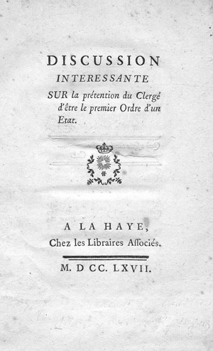 Lot 543, Auction  127, Puységur, J.-F.-M. de Chastenet de,  Discussion intéressante sur la prétention 
