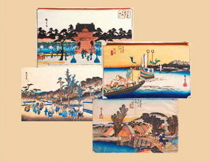 Lot 615, Auction  127, Hiroshige, Ando Ichiryusai, 4 Farbholzschnitte von Landschaften