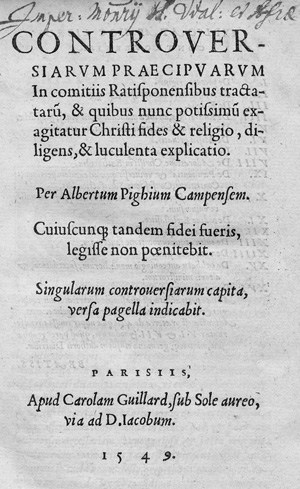 Los 1180 - Pighius, Albertus - Controversiarum praecipuarum  - 0 - thumb