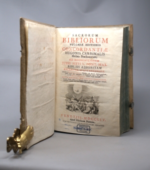 Los 1225 - Hugo von Saint-Cher und Lucas, Franciscus - Sacrorum Bibliorum. Venedig, Nicolas Pezzana, 1754. - Dreispaltig gedruckte Konkordanz, die auf Hugo de Sancto Caro zurückgeht - 2 - thumb