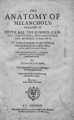 Lot 2015, Auction  127, Burton, Robert, The Anatomy of Melancholy. The second edition. Oxford 1624. - Zweite Auflage