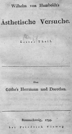 Los 2048 - Humboldt, Wilhelm von - Ästhetische Versuche - 0 - thumb