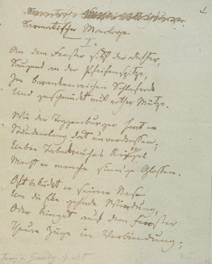 Lot 2514, Auction  127, Gaudy, Franz von, Signiertes Gedichtmanuskript