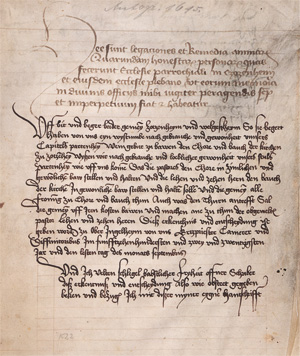 Lot 2596, Auction  127, Ingelheim am Rhein und Schlegel, Velten, Beurkundung zum Bau einer Kirche in Zotzenheim bei Ingelheim