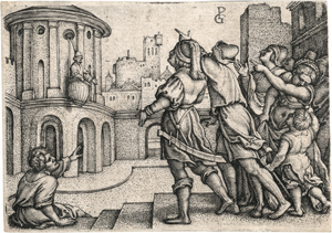 Lot 5186, Auction  127, Pencz, Georg, Virgil im Korb; Die Kurtisane auf der Feuersäule