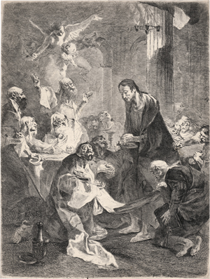 Los 5286 - Maulbertsch, Franz Anton - Jesus reicht den Gläubigen das Abendmahl, rechts der hl. Petrus - 0 - thumb