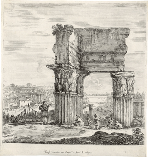 Los 5442 - Bella, Stefano della - Die Ruine des Concordia Tempels auf dem Forum Romanum - 0 - thumb