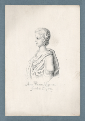 Lot 6587, Auction  127, Waser, Anna, Profilporträt einer jungen Frau in antiker Tracht