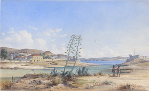Lot 6659, Auction  127, Feubure, Ferdinand le, Südliche Landschaft mit dem Fort Saõ Bruno in Caxias am Tejo in Portugal 