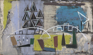 Lot 7166, Auction  127, Fiedler, Arnold, Abstrakte Komposition (Schiffe und Brücke)
