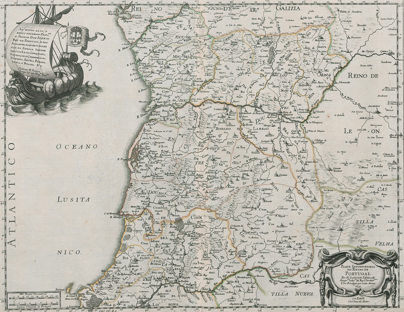 Lot 185, Auction  127, Sanson, Nicolas, 3 grenzkolorierte Kupferkarten zu Portugal und Spanien