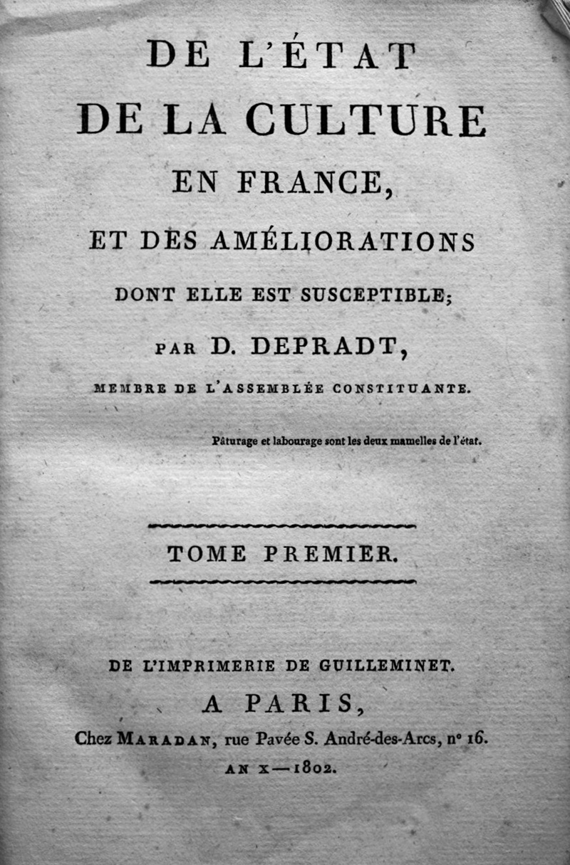Lot 539, Auction  127, Pradt, D. G. F. de Dufour de,  De l'État de la culture en France