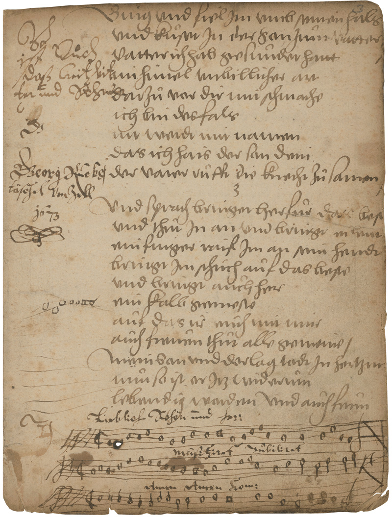 Lot 1027, Auction  127, Eleazar und der verlorene Sohn, Fragmente aus zwei biblischen Erzählungen. Deutsche Handschrift auf Papier. Süddeutschland (Zell?) 1542 und 1545.