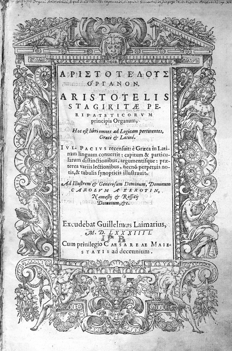 Lot 1075, Auction  127, Aristoteles, Organum, hoc est libri omnes ad Logicam pertinentes