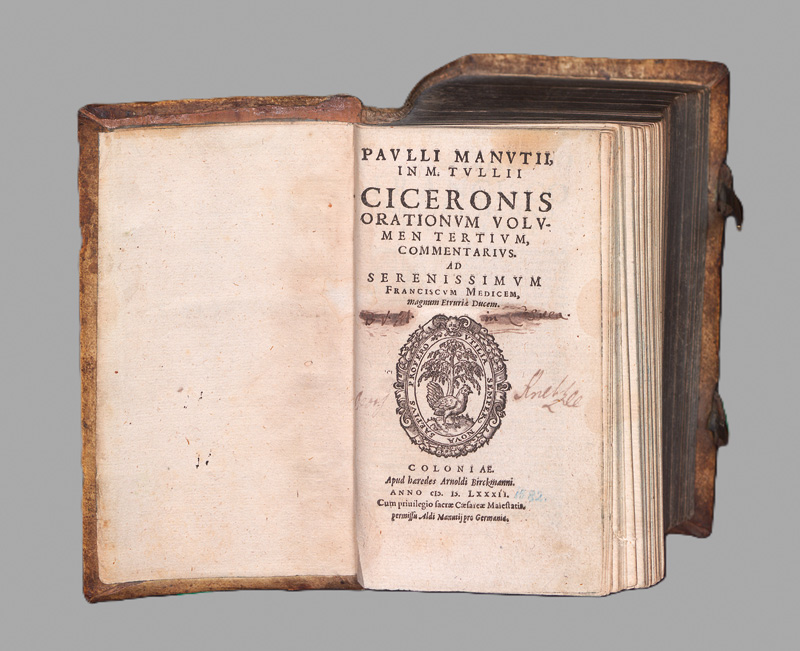 Lot 1100, Auction  127, Manutius, Aldus, In M. Tulli Ciceronis orationum volumen tertium commentarius 